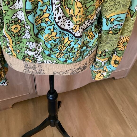 ANTHROPOLOGIE TINY BRAND Long sleeve v-neck wrap look blouse boho retro 70’s L - Picture 11 of 15